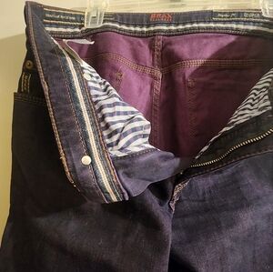 Purple Brax jeans. Size 33, but run smaller.  Awesome!